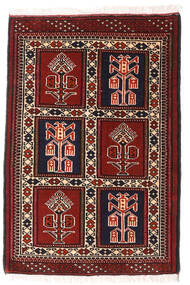 66X93 Alfombra Turkaman Oriental Rojo Oscuro/Rojo (Lana, Persia/Irán) Carpetvista