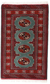 62X97 Alfombra Turkaman Oriental Rojo Oscuro/Rojo (Lana, Persia/Irán) Carpetvista