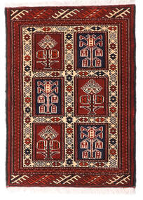 63X87 Alfombra Turkaman Oriental Rojo Oscuro/Rojo (Lana, Persia/Irán) Carpetvista