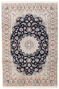 200X300 Nain Rug Oriental Beige/Dark Purple (Wool, Persia/Iran) Carpetvista