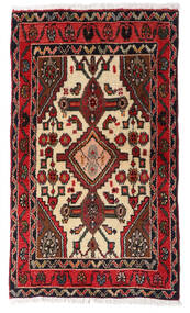  Orientalischer Asadabad Teppich 54X92 Dunkelrot/Rot Wolle, Persien/Iran Carpetvista