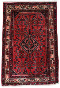  Orientalischer Asadabad Teppich 65X96 Dunkelrot/Rot Wolle, Persien/Iran Carpetvista