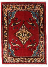  Orientalischer Sarough Teppich 66X91 Dunkelrot/Rot Wolle, Persien/Iran Carpetvista