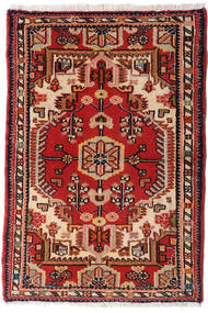  Orientalischer Asadabad Teppich 64X93 Rot/Dunkelrot Wolle, Persien/Iran Carpetvista