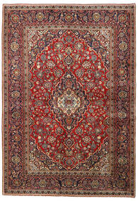 140X203 Tapete Kashan Oriental Vermelho/Vermelho Escuro (Lã, Pérsia/Irão) Carpetvista