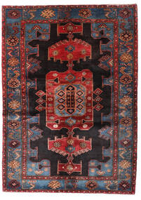 137X194 Χαλι Ανατολής Hamadan Σκούρο Κόκκινο/Κόκκινα (Μαλλί, Περσικά/Ιρανικά) Carpetvista