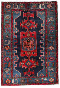絨毯 ハマダン 135X194 ブラック/レッド (ウール, ペルシャ/イラン)