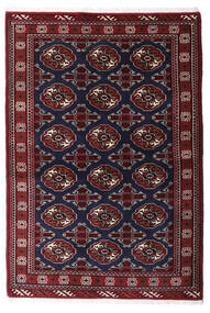 Turkaman Matta 132X193 Mörkrosa/Mörkröd Ull, Persien/Iran Carpetvista