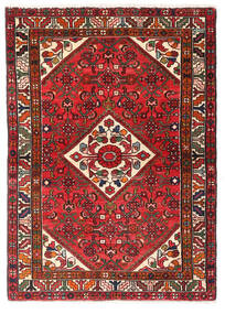 Hosseinabad Teppe 101X142 Brun/Rød Ull, Persia/Iran Carpetvista