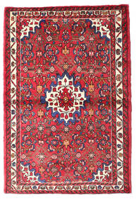 Hosseinabad Teppe 105X156 Rød/Mørk Rød Ull, Persia/Iran Carpetvista