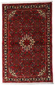 絨毯 ペルシャ ホセイナバード 96X152 茶色/レッド (ウール, ペルシャ/イラン)