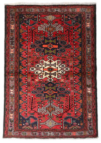100X150 러그 오리엔탈 하마단 빨간색/다크 레드 (울, 페르시아/이란) Carpetvista