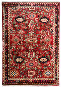 Hosseinabad Vloerkleed 108X157 Rood/Donkerrood Wol, Perzië/Iran Carpetvista
