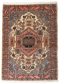 104X145 絨毯 オリエンタル ハマダン 茶色/ベージュ (ウール, ペルシャ/イラン) Carpetvista