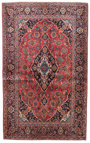 132X214 絨毯 オリエンタル カシャン レッド/ダークパープル (ウール, ペルシャ/イラン) Carpetvista