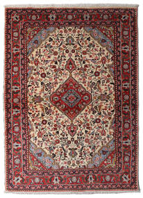 Hamadan Vloerkleed 105X146 Rood/Bruin Wol, Perzië/Iran Carpetvista