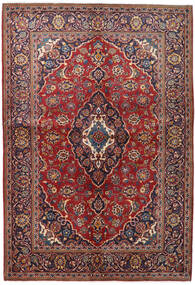  Persischer Keshan Teppich 147X215 Rot/Dunkelrosa Carpetvista