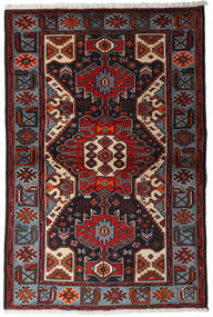 Hamadan Teppe 100X155 Mørk Rød/Grå Ull, Persia/Iran Carpetvista
