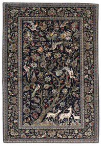 Keshan Fine Rug 145X211 Dark Grey/Grey Wool, Persia/Iran Carpetvista