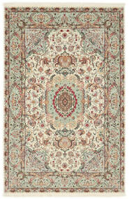 100X152 Täbriz 70 Raj Seidenkette Teppich Orientalischer Beige/Gelb ( Persien/Iran