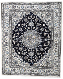 198X238 Nain Teppich Orientalischer Grau/Schwarz (Wolle, Persien/Iran) Carpetvista