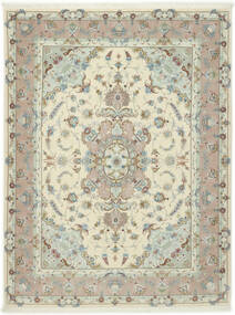 155X203 絨毯 オリエンタル タブリーズ 50 Raj シルク製 ベージュ/イエロー ( ペルシャ/イラン)