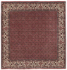 Bidjar Mit Seide Teppich 204X212 Quadratisch Rot/Dunkelrot Wolle, Persien/Iran