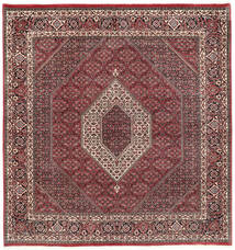 Bidjar Mit Seide Teppich 200X208 Quadratisch Rot/Braun Wolle, Persien/Iran