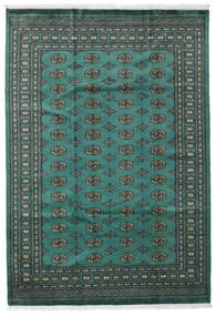  Orientalsk Pakistan Bokhara 2Ply Tæppe 189X274 Grøn/Mørkegrå Uld, Pakistan Carpetvista