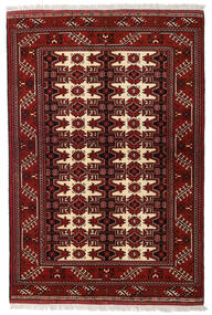  Persischer Turkaman Teppich 134X197 Dunkelrot/Rot (Wolle, Persien/Iran)