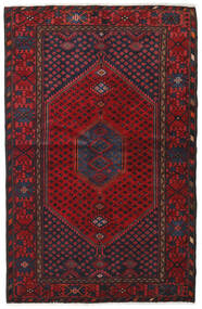  Perzisch Hamadan Vloerkleed 131X202 Donkerrood/Donker Roze (Wol, Perzië/Iran)