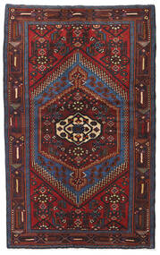 絨毯 ペルシャ ハマダン 126X200 ダークレッド/レッド (ウール, ペルシャ/イラン)