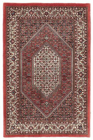 Bidjar Med Silke Teppe 95X146 Rød/Brun Ull, Persia/Iran
