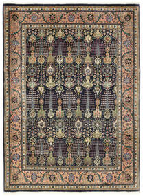 Täbriz 50 Raj Teppich 150X198 Dunkelgrau/Beige Wolle, Persien/Iran