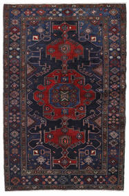  Persischer Hamadan Teppich 131X200 Dunkelgrau/Dunkelrot (Wolle, Persien/Iran)