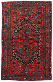 絨毯 ペルシャ ハマダン 138X220 ダークレッド/レッド (ウール, ペルシャ/イラン)
