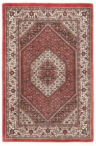 Bidjar Med Silke Teppe 94X143 Rød/Beige Ull, Persia/Iran