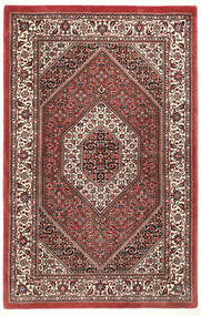 Bidjar Med Silke Teppe 95X148 Rød/Brun Persia/Iran