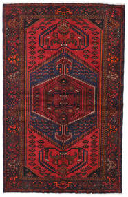  Persischer Hamadan Teppich 130X201 Dunkelrosa/Dunkelrot (Wolle, Persien/Iran)
