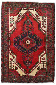 Dywan Perski Hamadan 128X193 Czerwony/Ciemnoczerwony (Wełna, Persja/Iran)