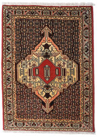 Senneh Teppich 76X105 Braun/Beige Wolle, Persien/Iran Carpetvista