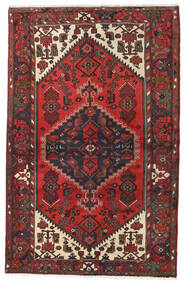  Persischer Hamadan Teppich 130X202 Rot/Dunkelrot (Wolle, Persien/Iran)