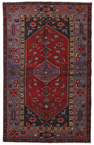 136X214 Alfombra Hamadan Oriental Rojo Oscuro/Gris Oscuro (Lana, Persia/Irán) Carpetvista