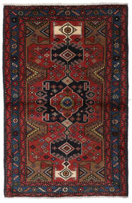 絨毯 ペルシャ ハマダン 98X150 ダークレッド/茶色 (ウール, ペルシャ/イラン)