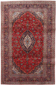 Tapete Persa Kashan 197X302 Vermelho/Vermelho Escuro (Lã, Pérsia/Irão)