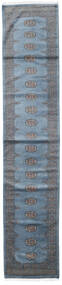  Orientalischer Pakistan Buchara 3Ply Teppich 79X392 Läufer Grau/Blau Wolle, Pakistan Carpetvista