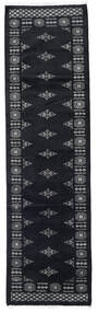  Pakistan Bokhara 3Ply Rug 78X279 Wool Black/Grey Small Carpetvista