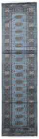 81X302 Pakistan Buchara 3Ply Teppich Orientalischer Läufer Blau/Dunkelgrau (Wolle, Pakistan) Carpetvista