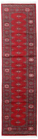  Paquistão Bucara 2Ply Tapete 80X299 Lã Vermelho/Vermelho Escuro Pequeno Carpetvista