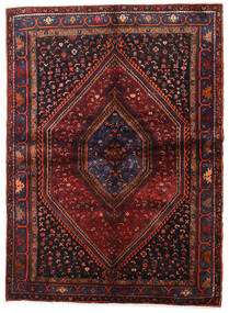 153X211 Hamadan Teppich Orientalischer Dunkelrosa/Rot (Wolle, Persien/Iran) Carpetvista